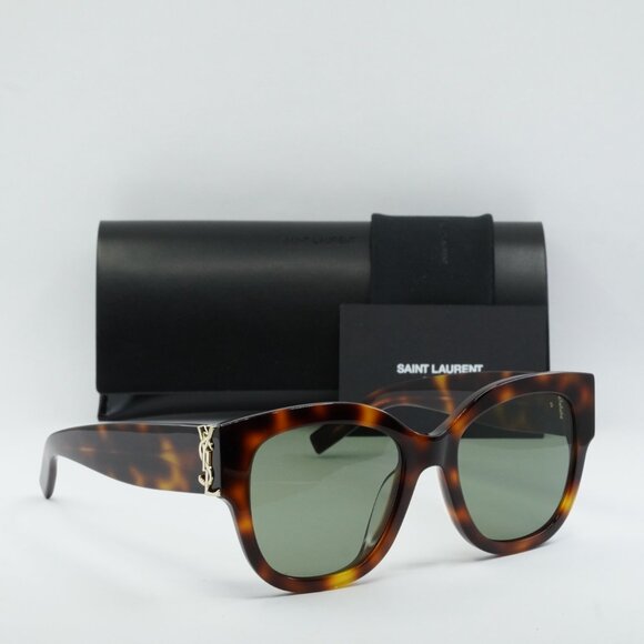 🕶️ New Saint Laurent SLM95/F 003 Sunglasses - Havana Frame, Green Lenses - Picture 12 of 12